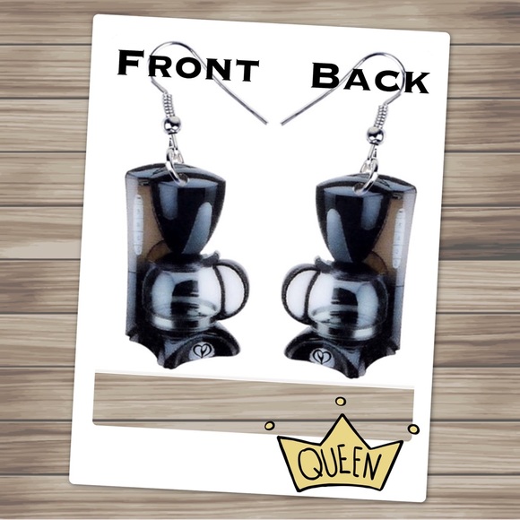 Coffee Pot Acrylic Earrings - Picture 2 of 6